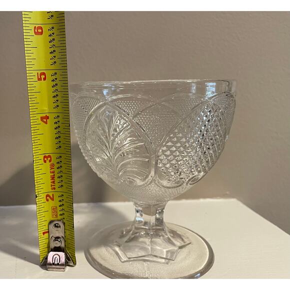 Vintage Pattern Glass Buttermilk Goblet, Sugar Bowl, Set of 3, Various Patterns - Picture 9 of 13